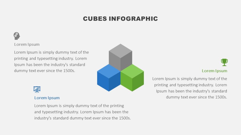 Three Cubes Diagram Google Slides