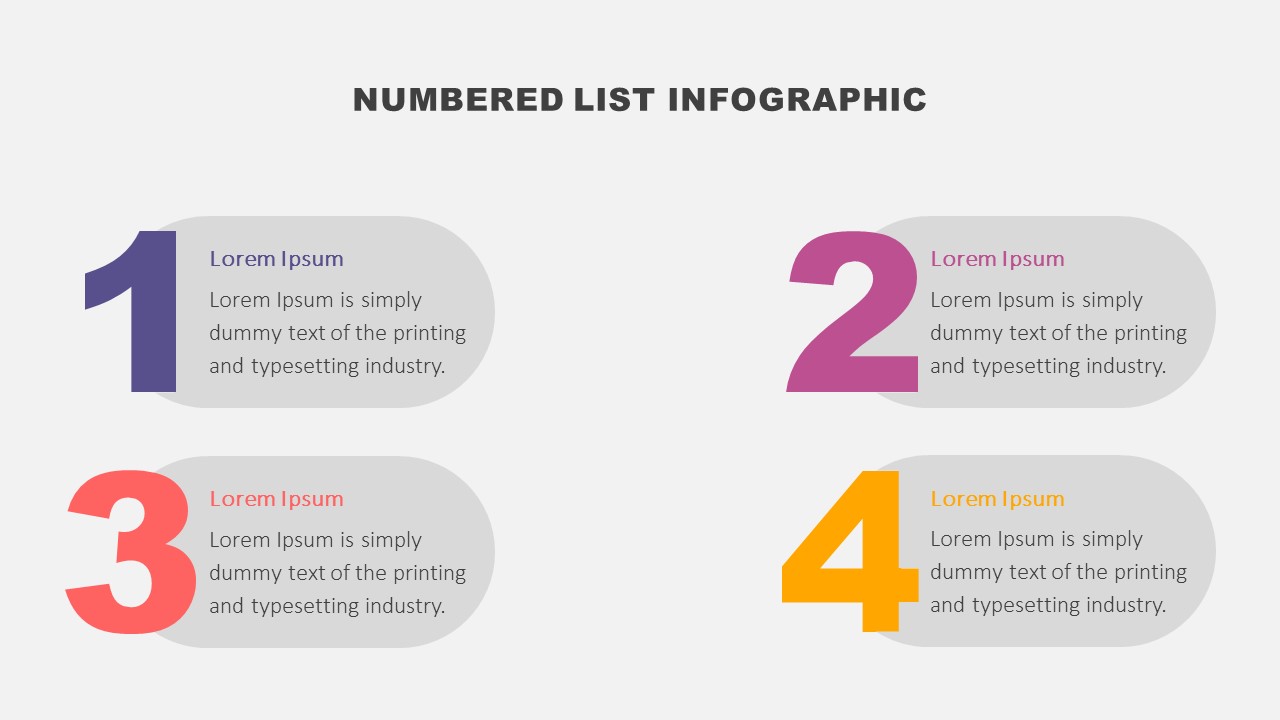 Numbered List Infographic for PowerPoint and Google Slides