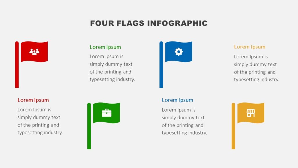 Four Flags Diagram Google Slides