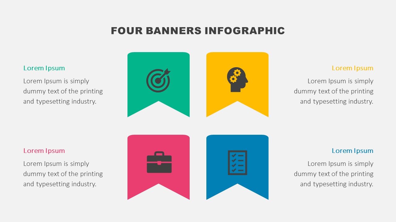 Four Banners Infographic for PowerPoint and Google Slides